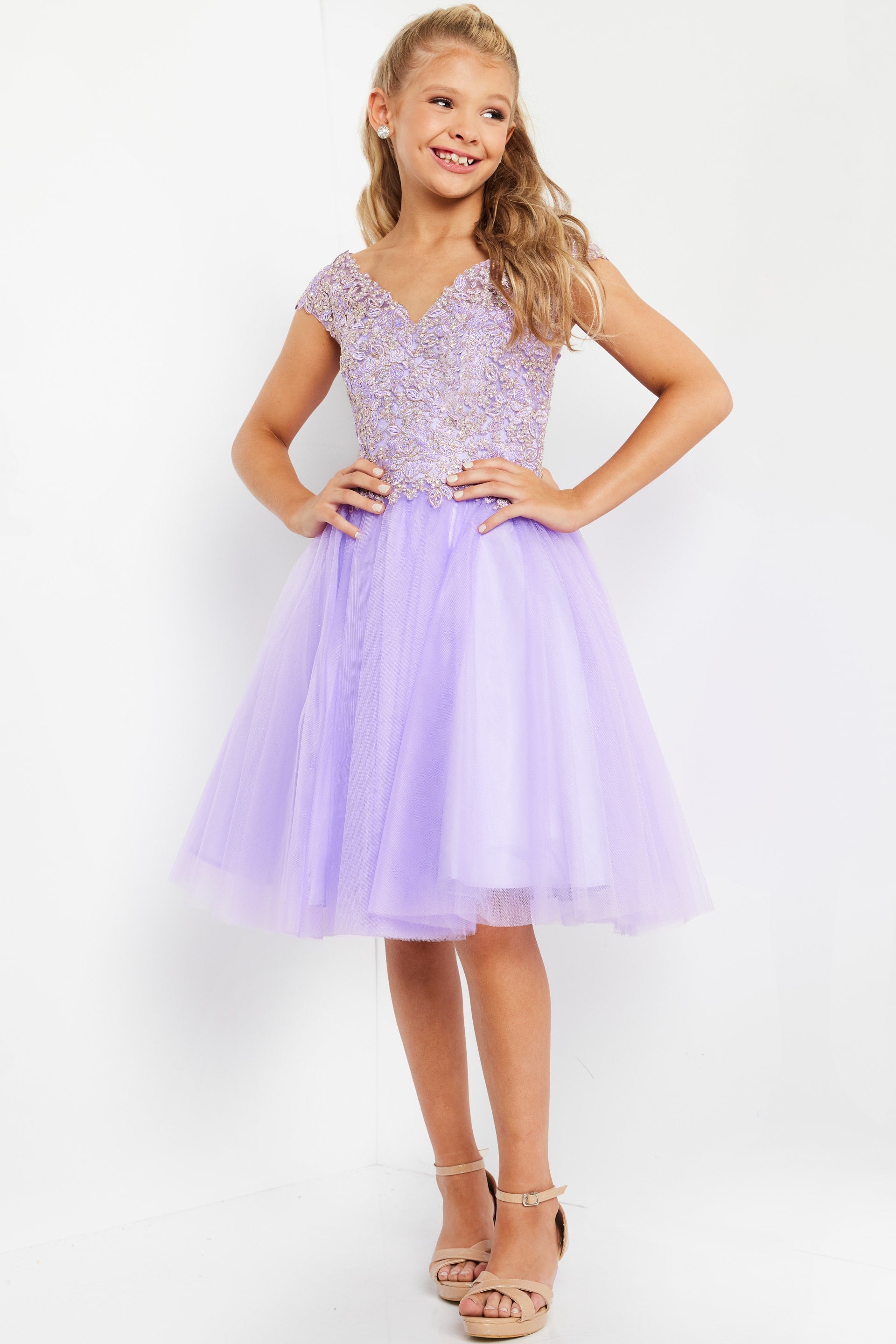 V-Neck Mini Tulle Homecoming Fit & Flare Dress Jovani K04711