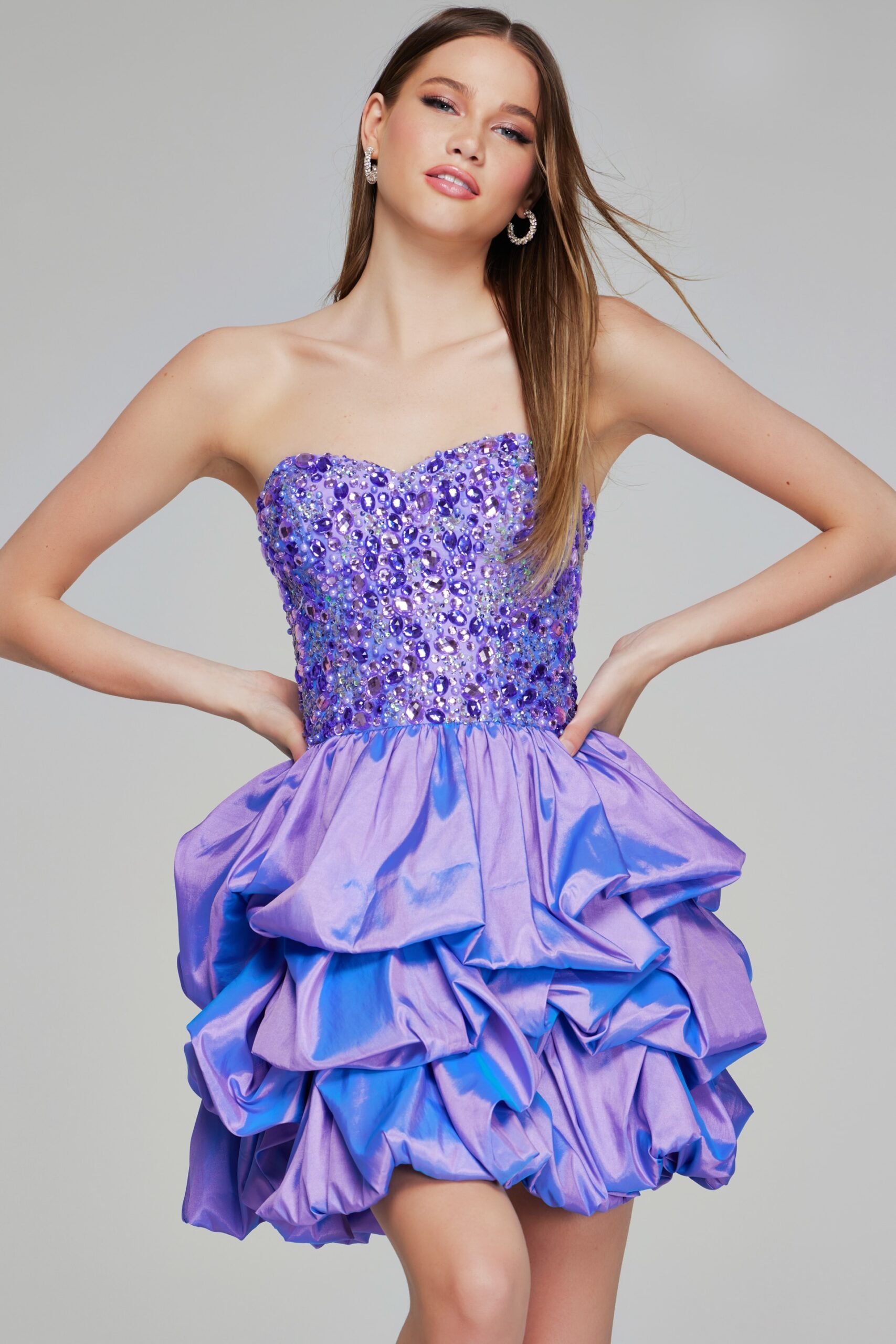 Prom Dresses Beaded Short Homecoming Girls Dresses Lilac