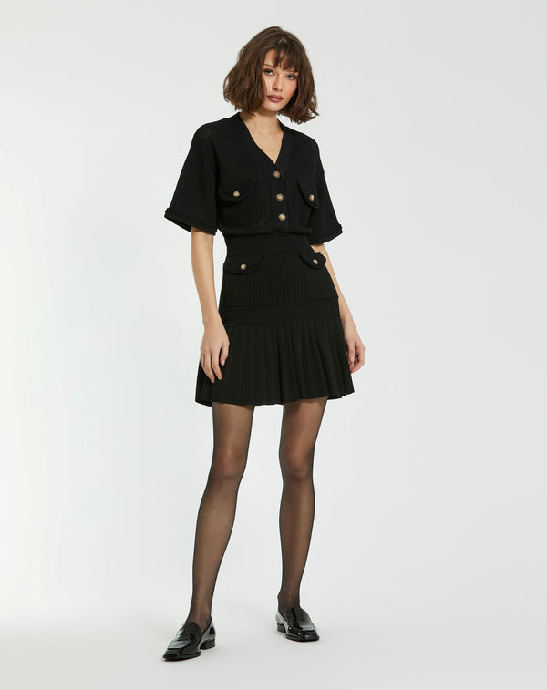 Short Crochet Pleated Cocktail Dress Crochet Pleated Cocktail Mac Duggal K10042