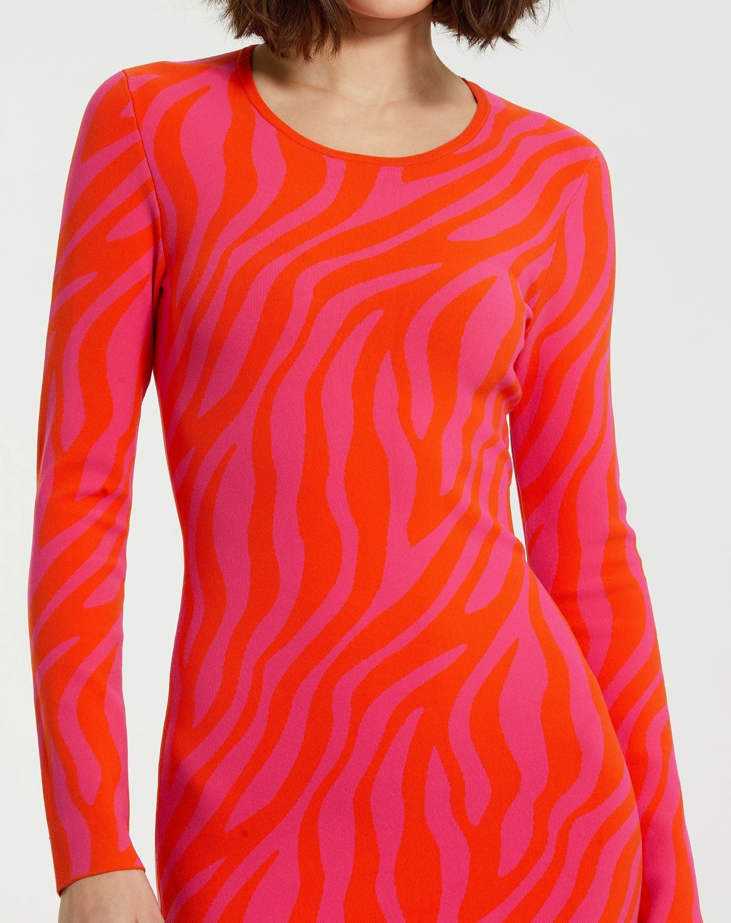 Mac Duggal K12008 Long Sleeve Zebra Printed Maxi Dress