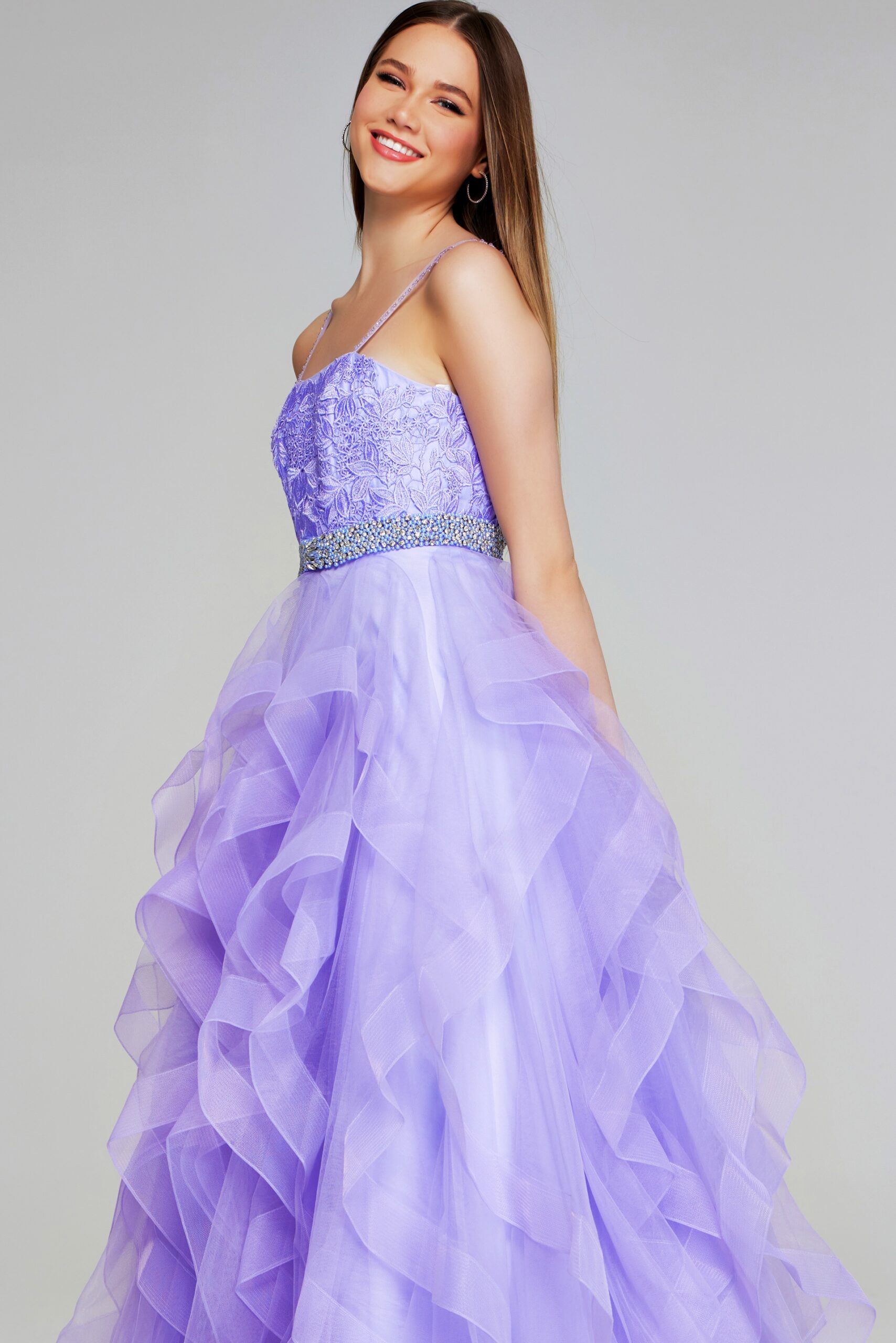 Prom Dresses Prom Ball Gown Beaded Long Girls Dresses Lilac