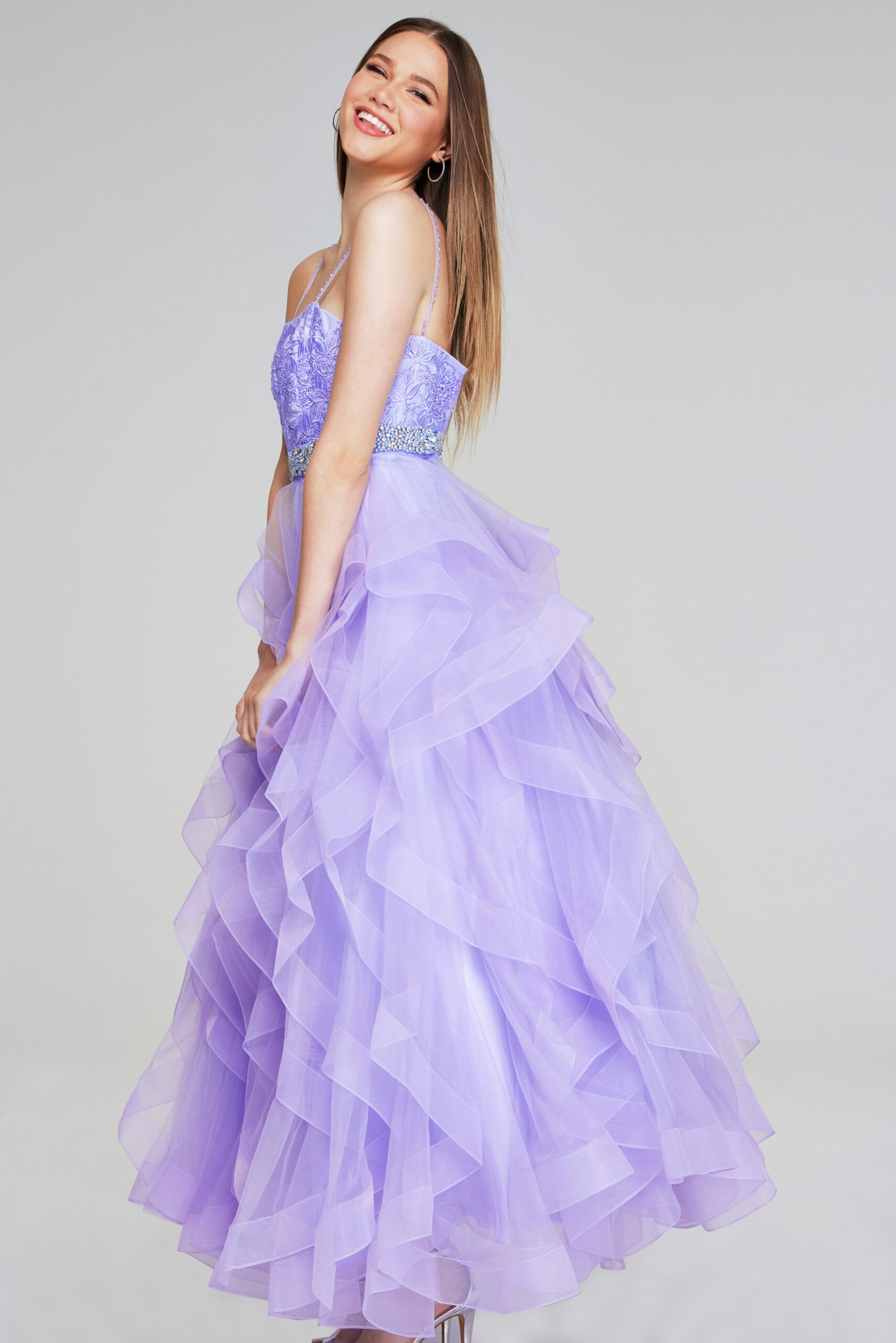 Prom Dresses Prom Ball Gown Beaded Long Girls Dresses Lilac