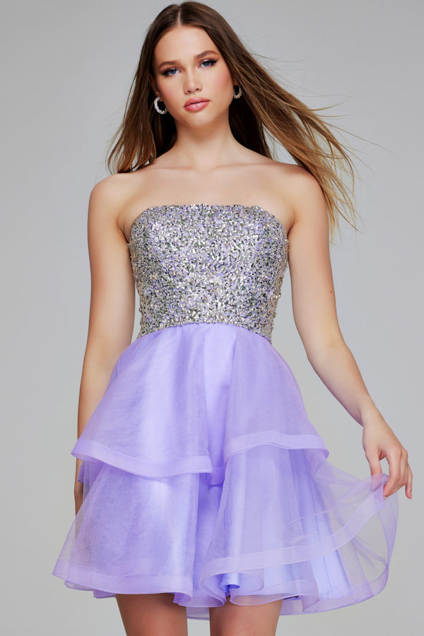 Jovani K23666 Homecoming Short Cocktail Sequin Mini Dress