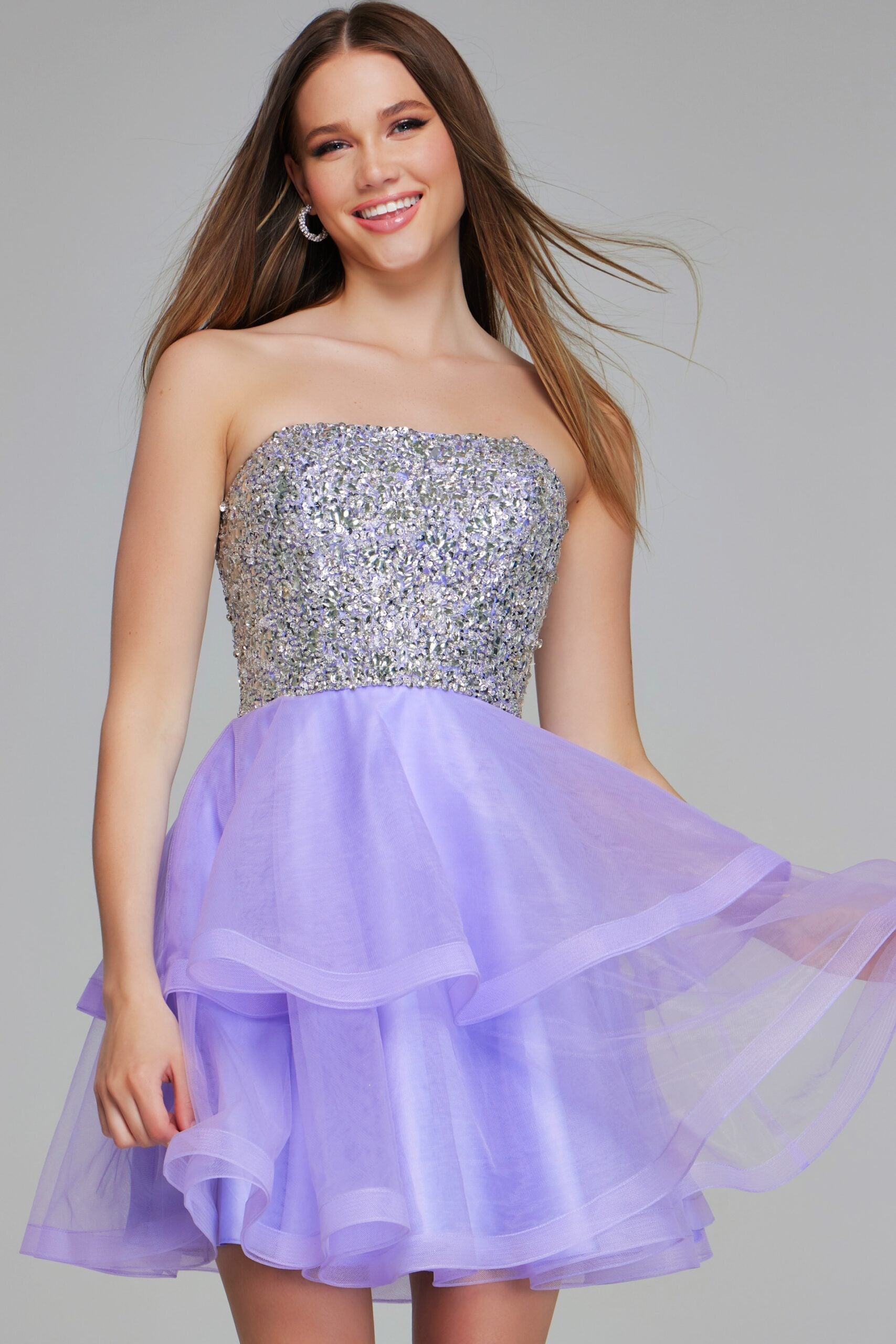 Jovani K23666 Homecoming Short Cocktail Sequin Mini Dress