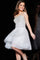 Cocktail Dresses Short Layered Beaded Cocktail Dress White