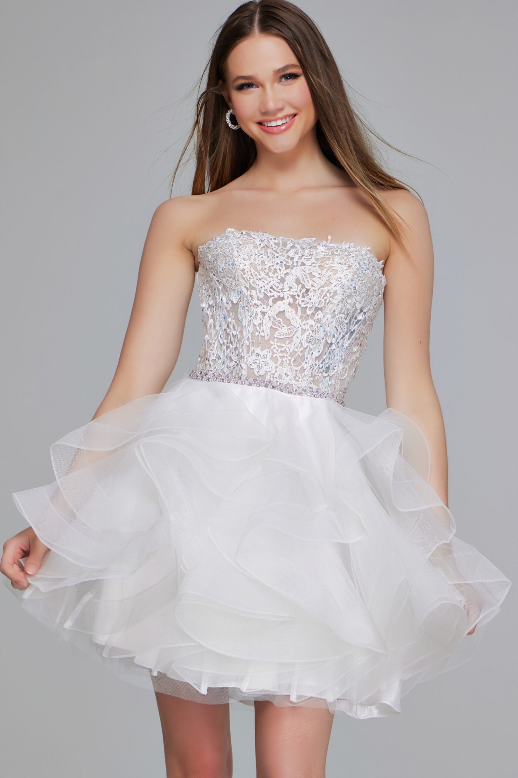 Jovani Short and Cocktail Dress 24371 White / 8 Jovani Short and Cocktail Dress 24371 White / 8