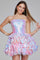 Cocktail Dresses Homecoming Short Sequin Ruffled Girls Dresses Pink