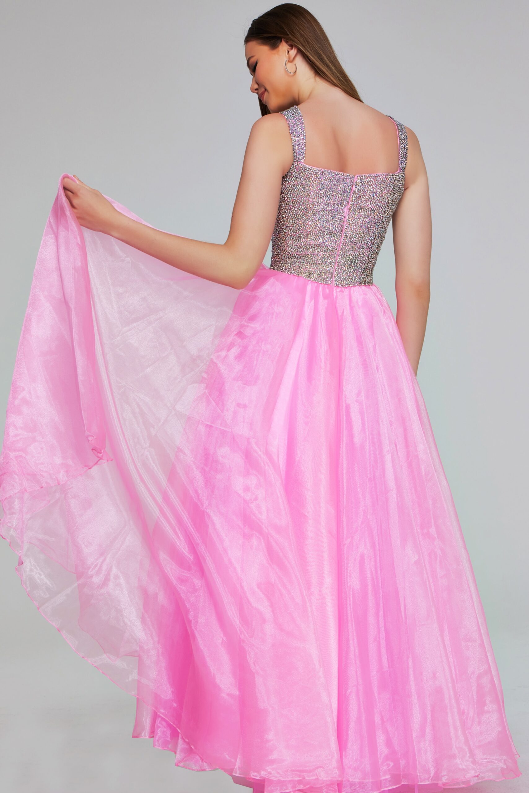 Prom Dresses Prom Beaded Long Ball Gown A Line Girls Dresses Hot Pink