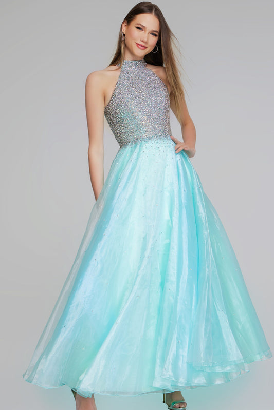 Prom Dresses Prom Long Beaded Ball Gown Sequin Girls Dresses Light Turquoise