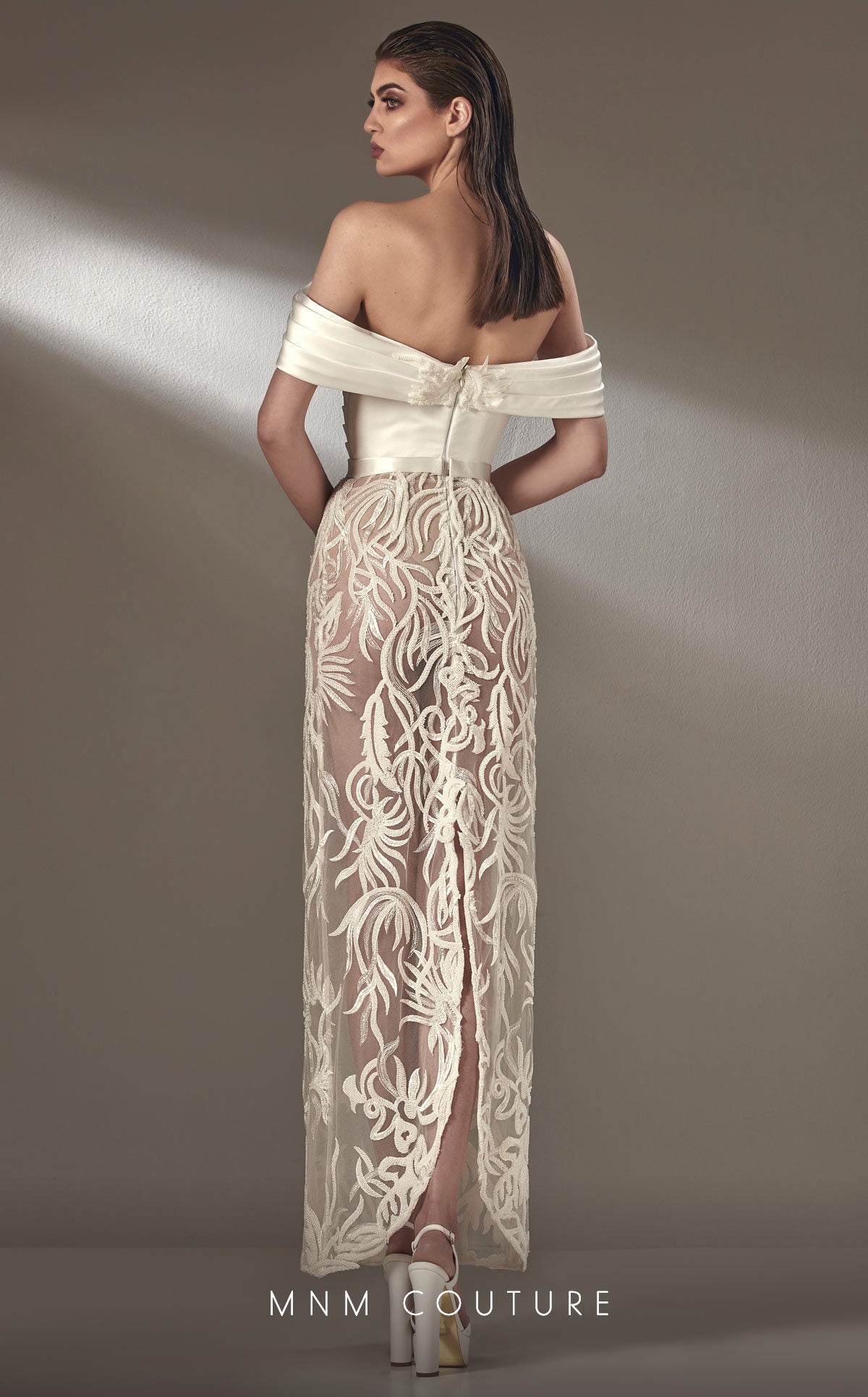 MNM Couture K3889 Fitted Formal Evening Lace Dress