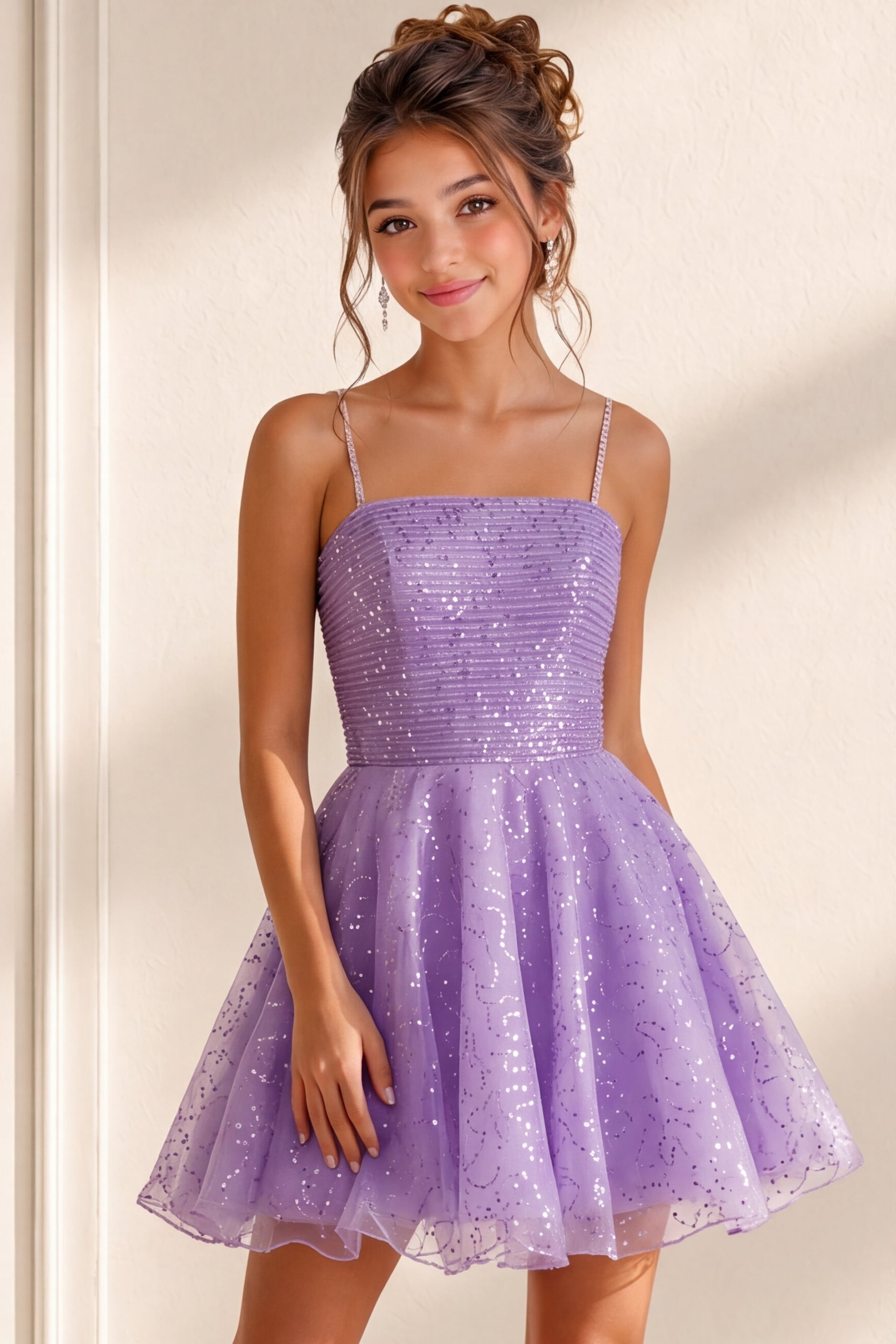 Square Mini Tulle Cocktail A-Line Jovani K38924
