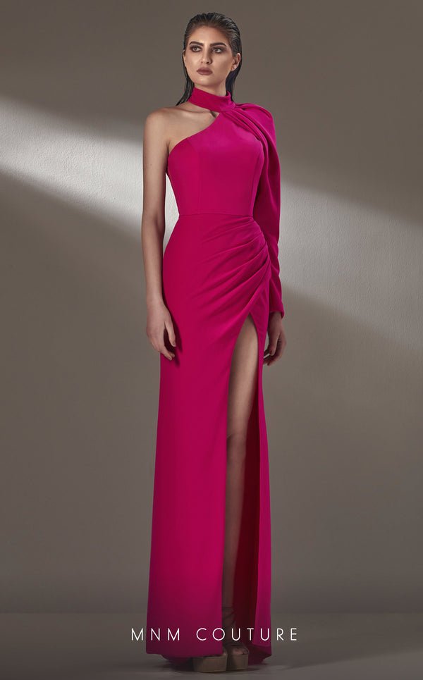 MNM Couture K3892 Long Formal Fitted Slit Evening Dress