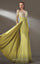 Formal Dresses Long Sleeve Formal Lace Applique Evening Dress Pistache