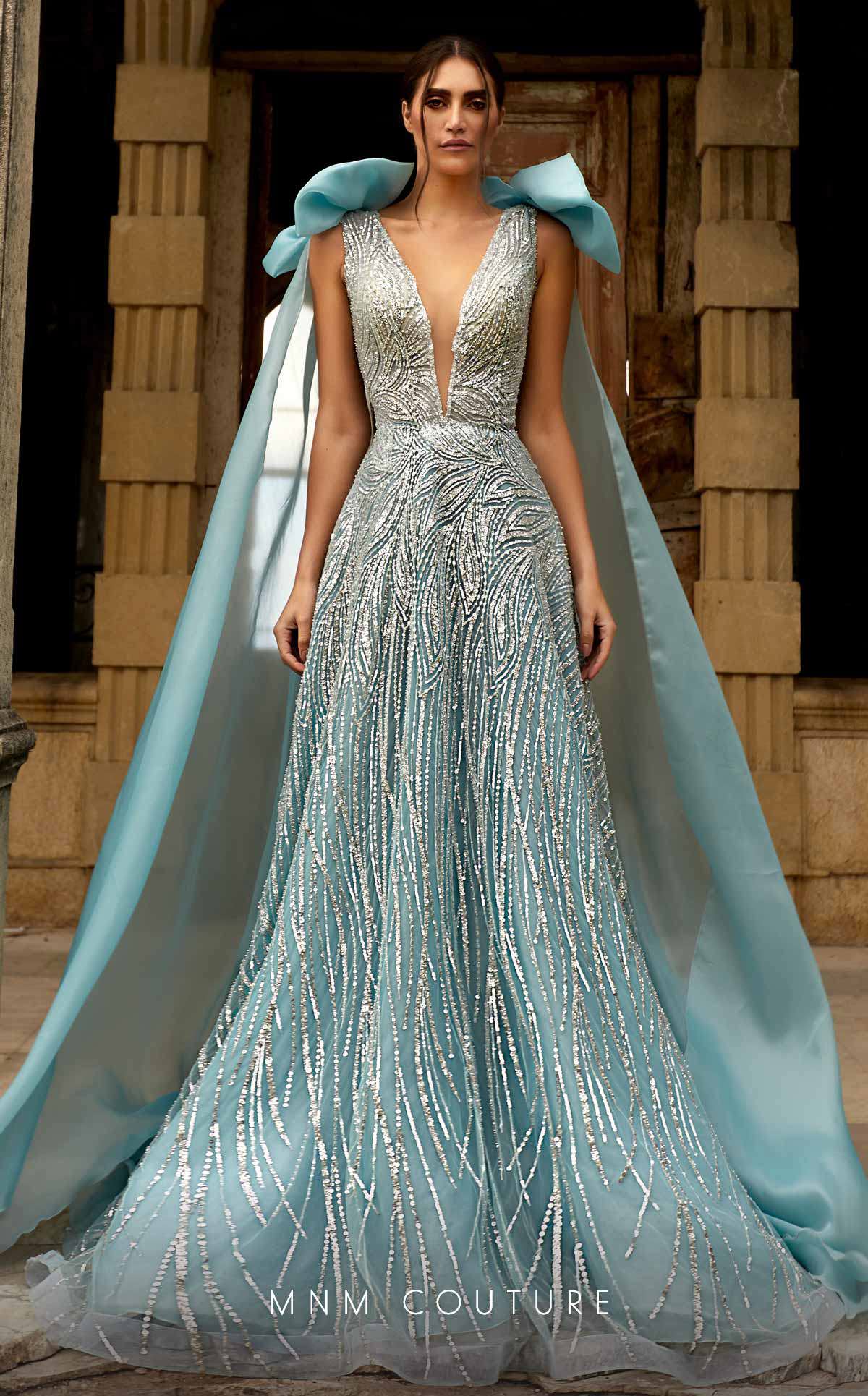 MNM Couture K3923 Long Ball Gown Beaded Formal Evening Dress