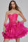 Cocktail Dresses Beaded Homecoming Short Sequin Mini Ruffle Girls Dresses Hot Pink