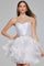 Cocktail Dresses Beaded Homecoming Short Sequin Mini Ruffle Girls Dresses Off White