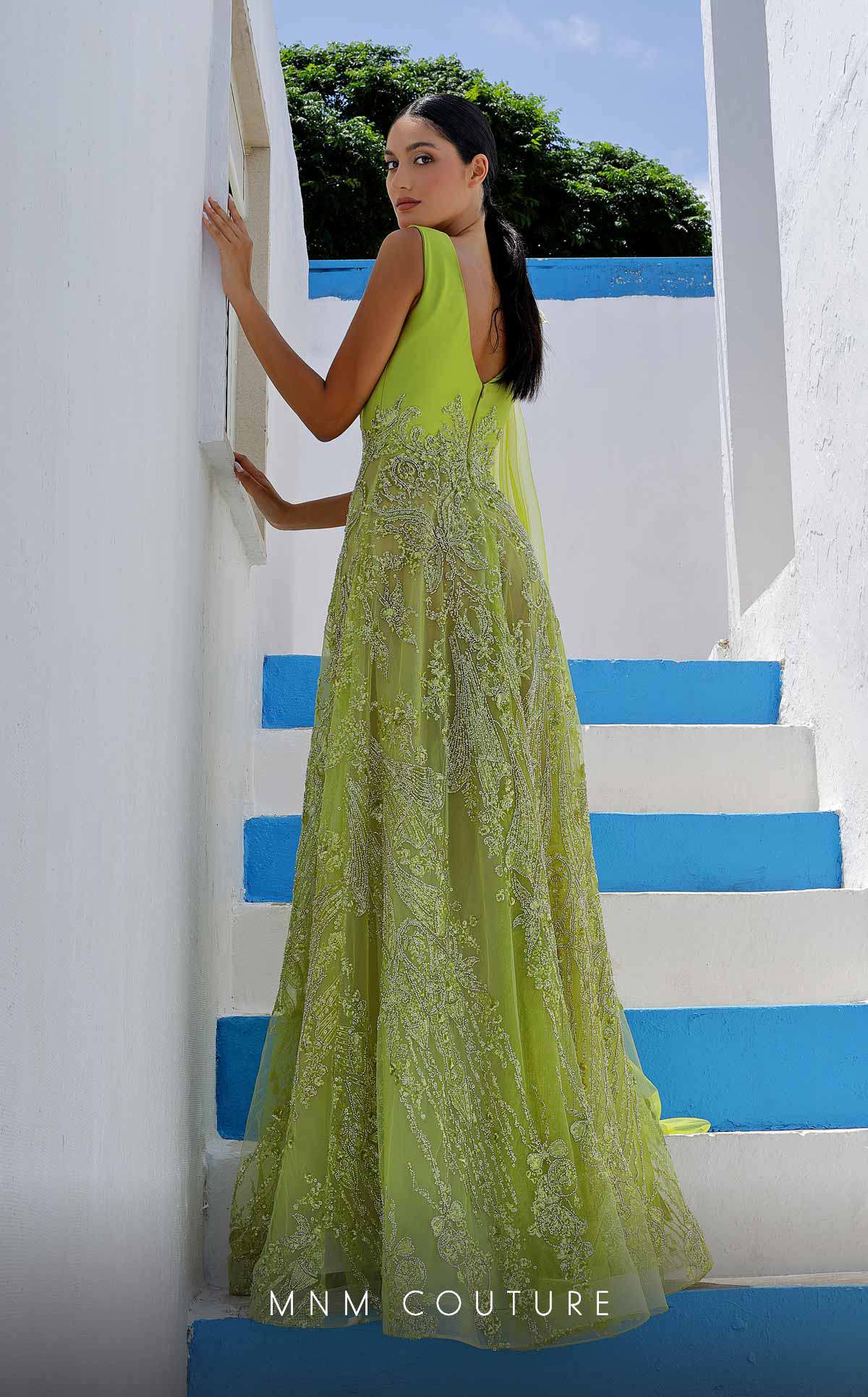 MNM Couture K3995 Long Beaded A Line Formal Dress
