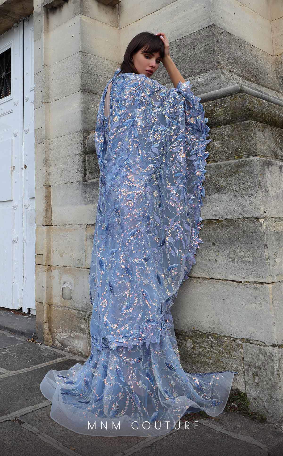 MNM Couture K4012 Long Beaded Slit Formal Evening Dress
