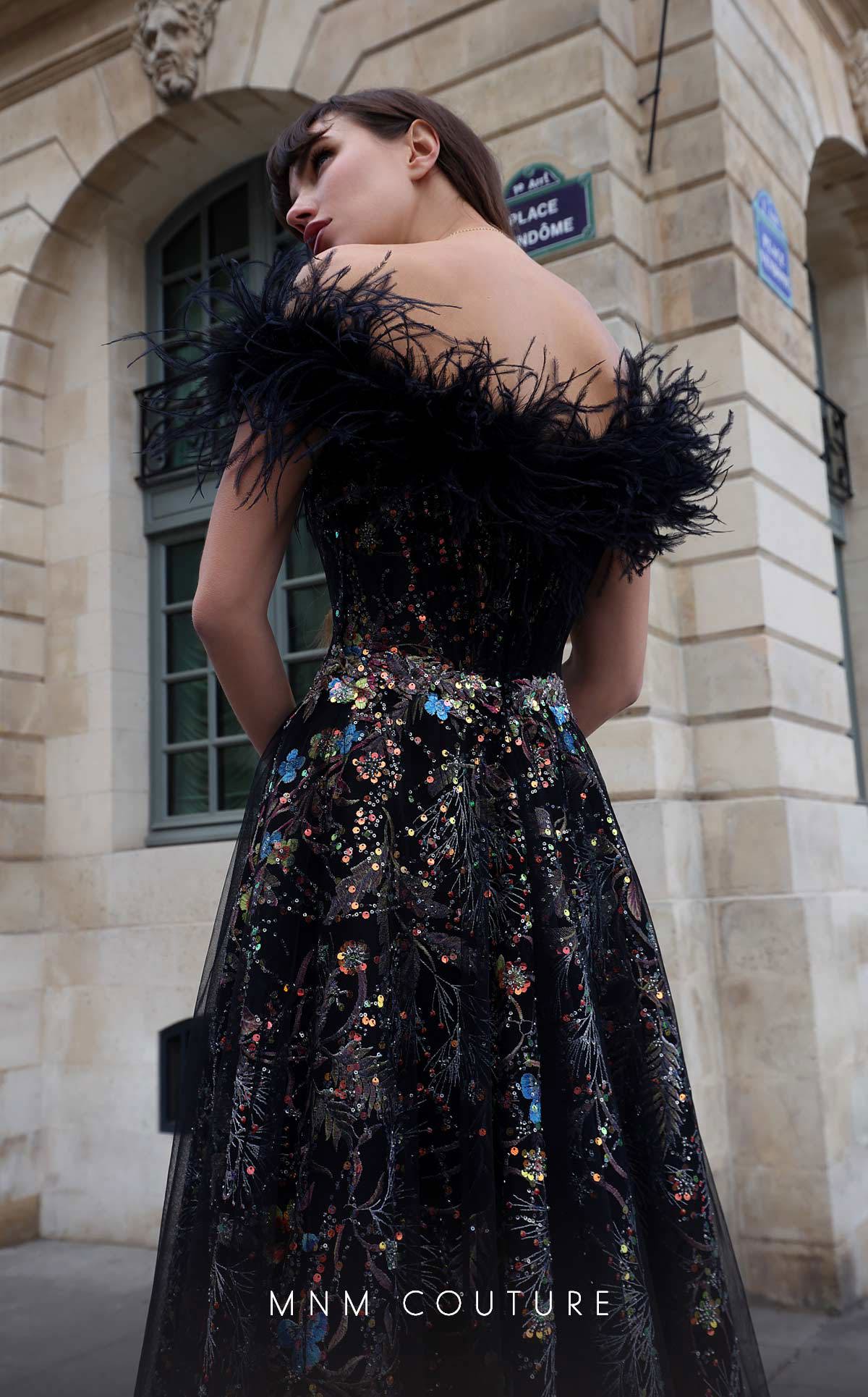 MNM Couture K4021 Long Formal A Line Sequin Evening Dress