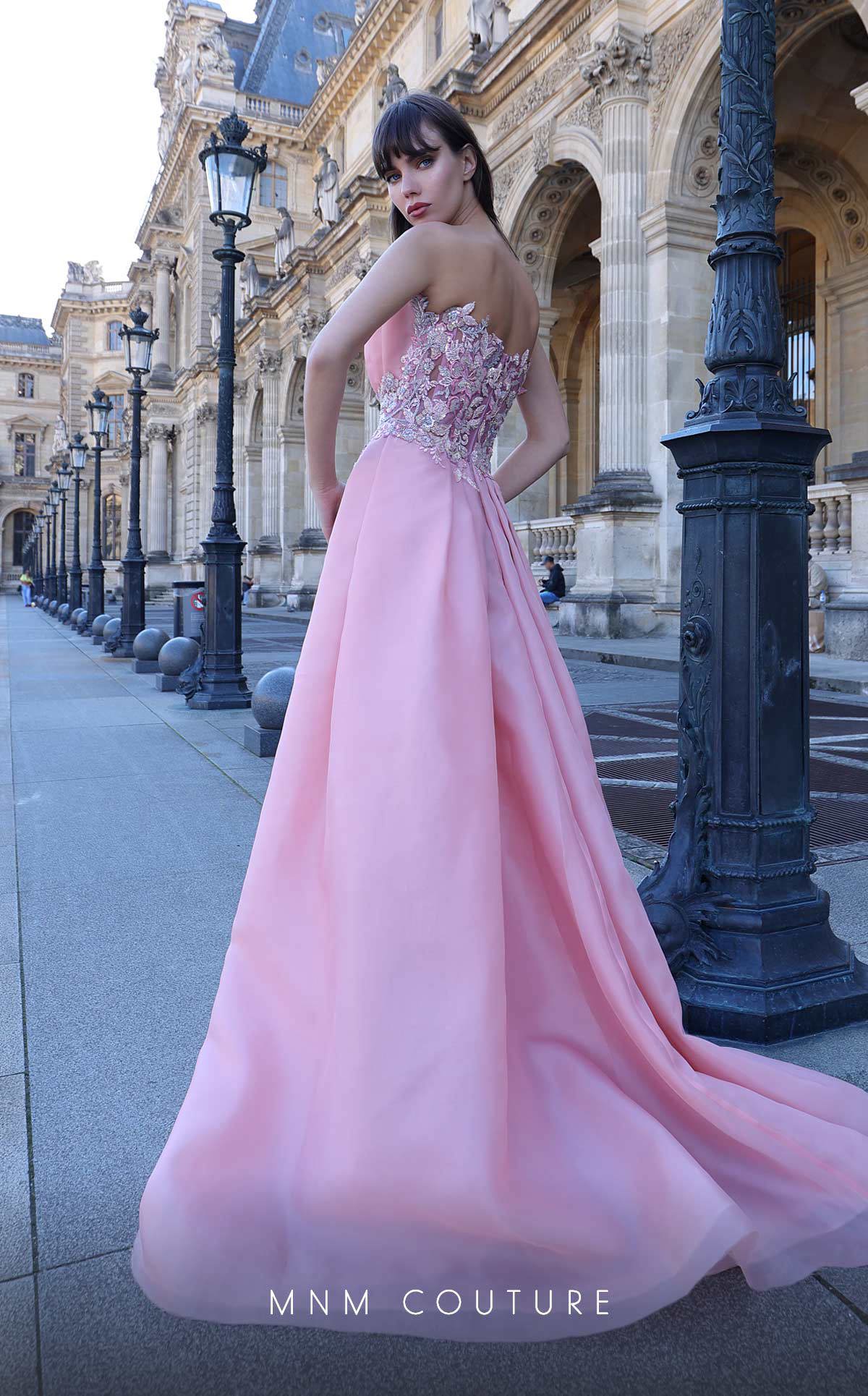 MNM Couture K4023 Fitted Long Formal Pleated Evening Dress