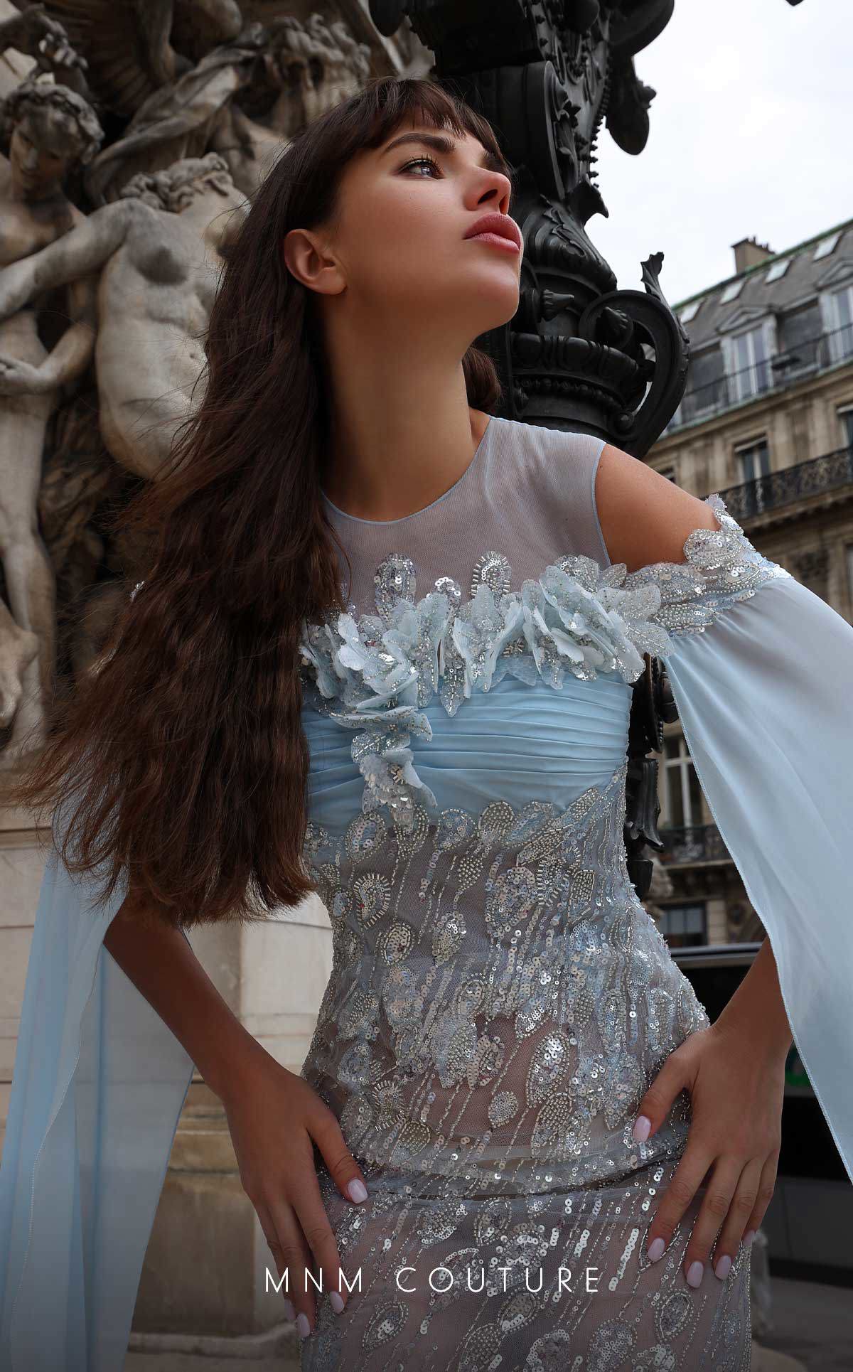 MNM Couture K4033 Long Formal Fitted Sequin Dress