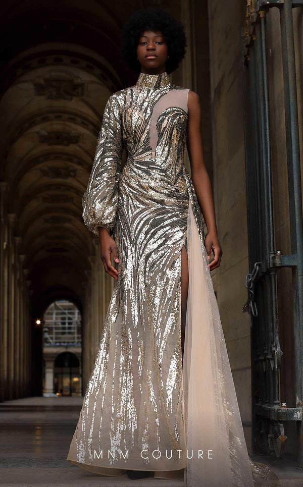 MNM Couture K4066 Long Formal Mermaid Sequin Dress