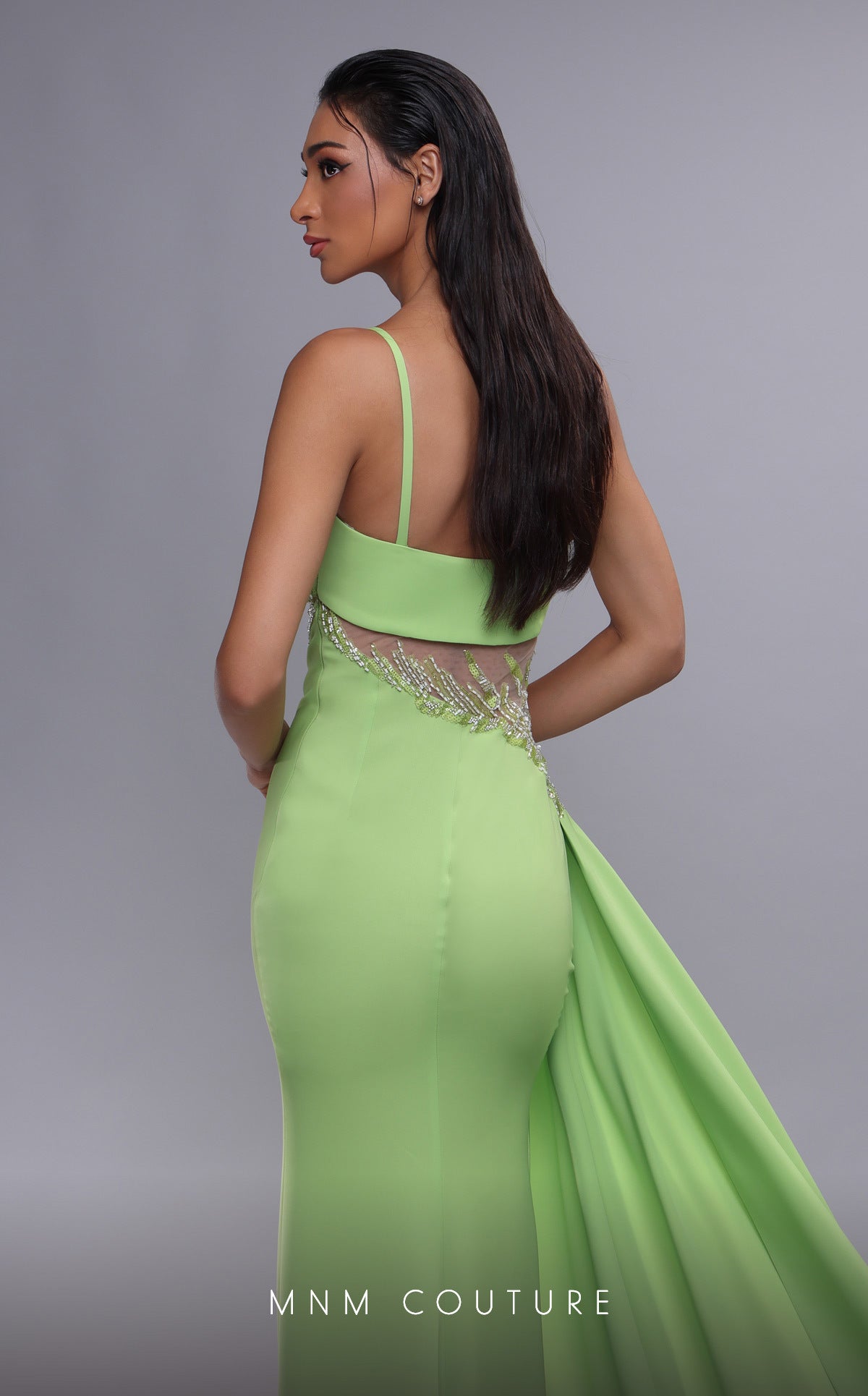Formal Dresses Long Formal Beaded A Line Sequin Evening Dress   Pistache