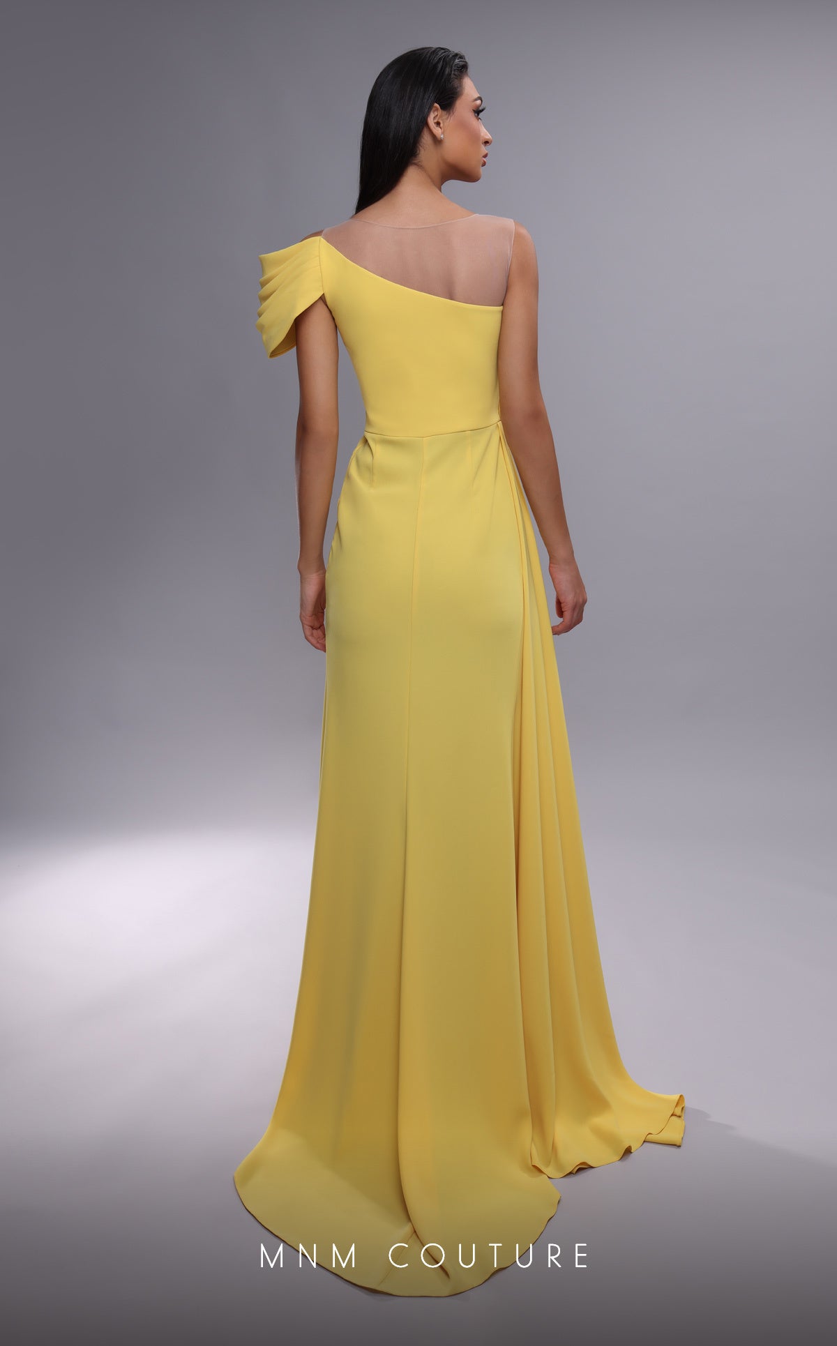 MNM Couture K4085 Long Formal Pleated High Slit Evening Dress