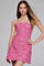 Cocktail Dresses Homecoming A Line Metallic Sequin Short Girls Dresses Hot Pink