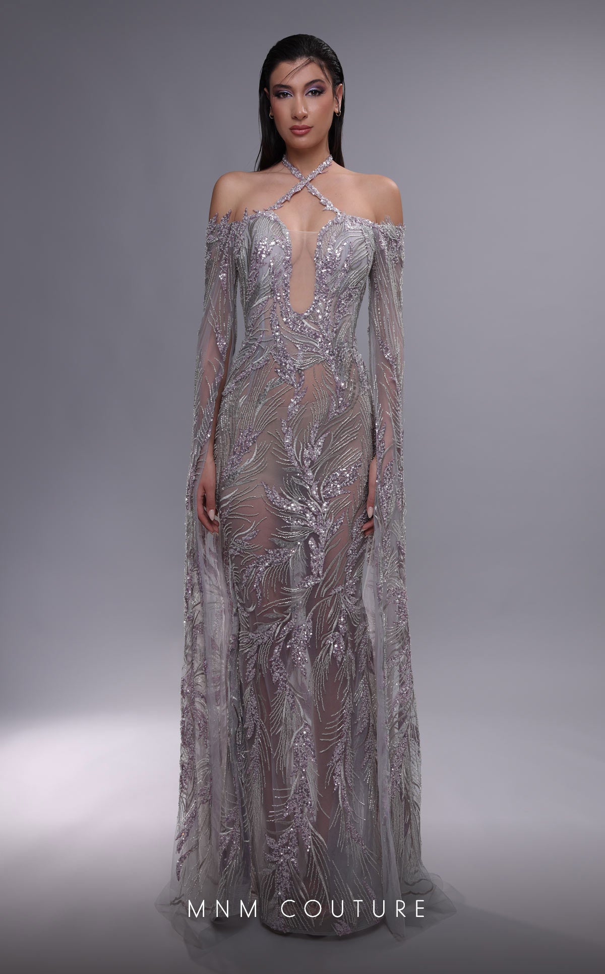 MNM Couture K4090 Long Formal Beaded Evening Dress