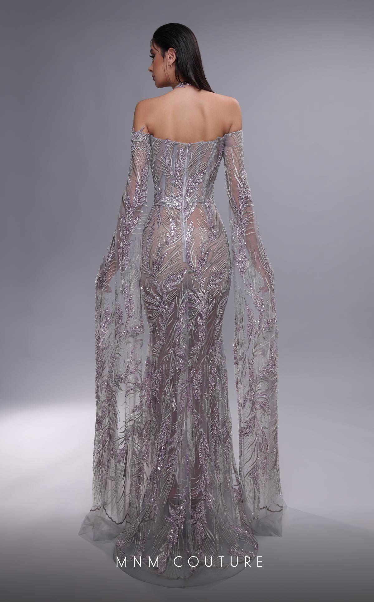 Formal Dresses Long Formal Beaded Evening Dress Grey