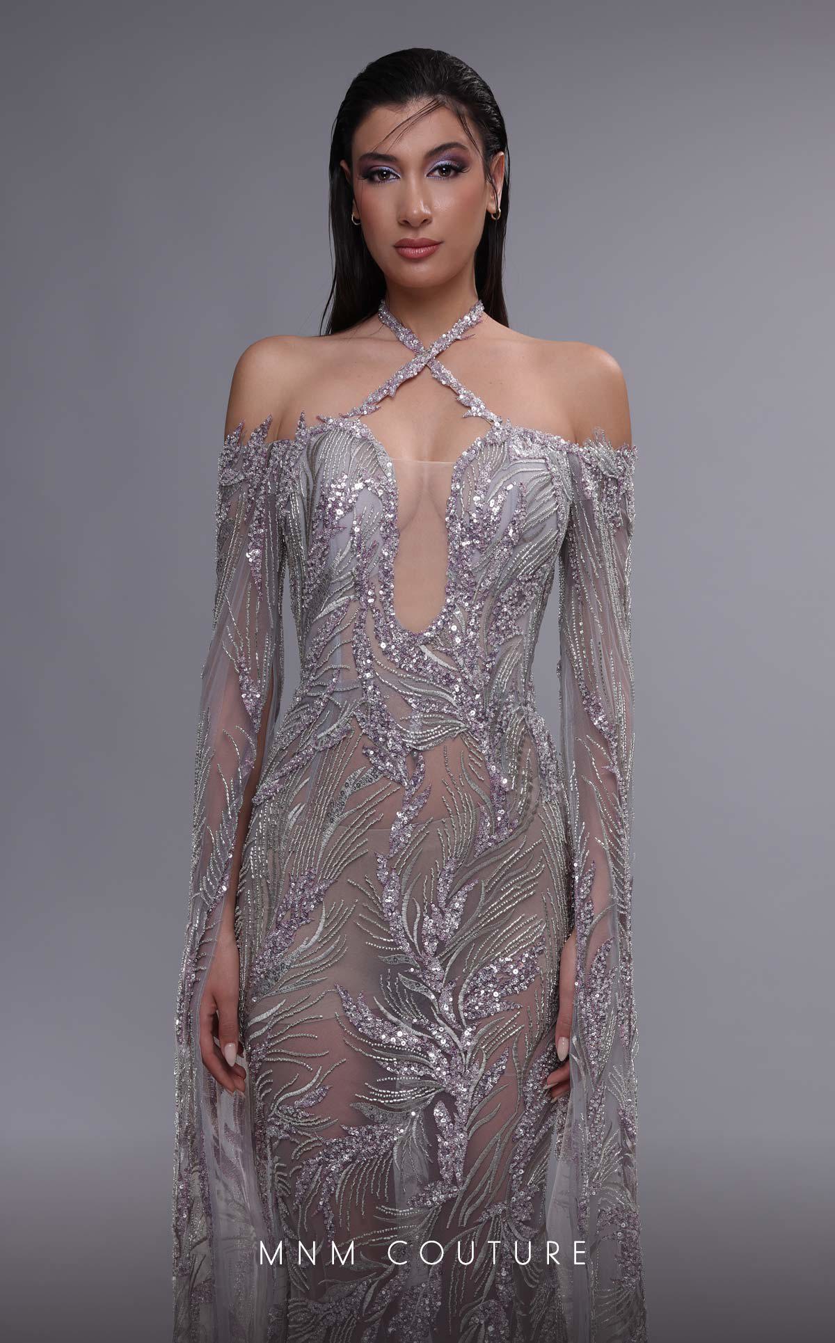 Formal Dresses Long Formal Beaded Evening Dress Grey