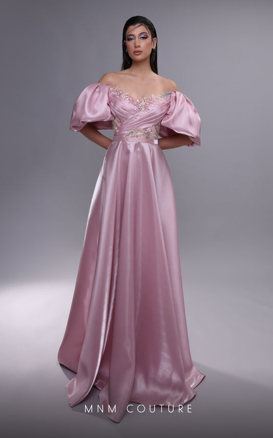 Formal Dresses Ruffle Long Formal Evening Dress Pink