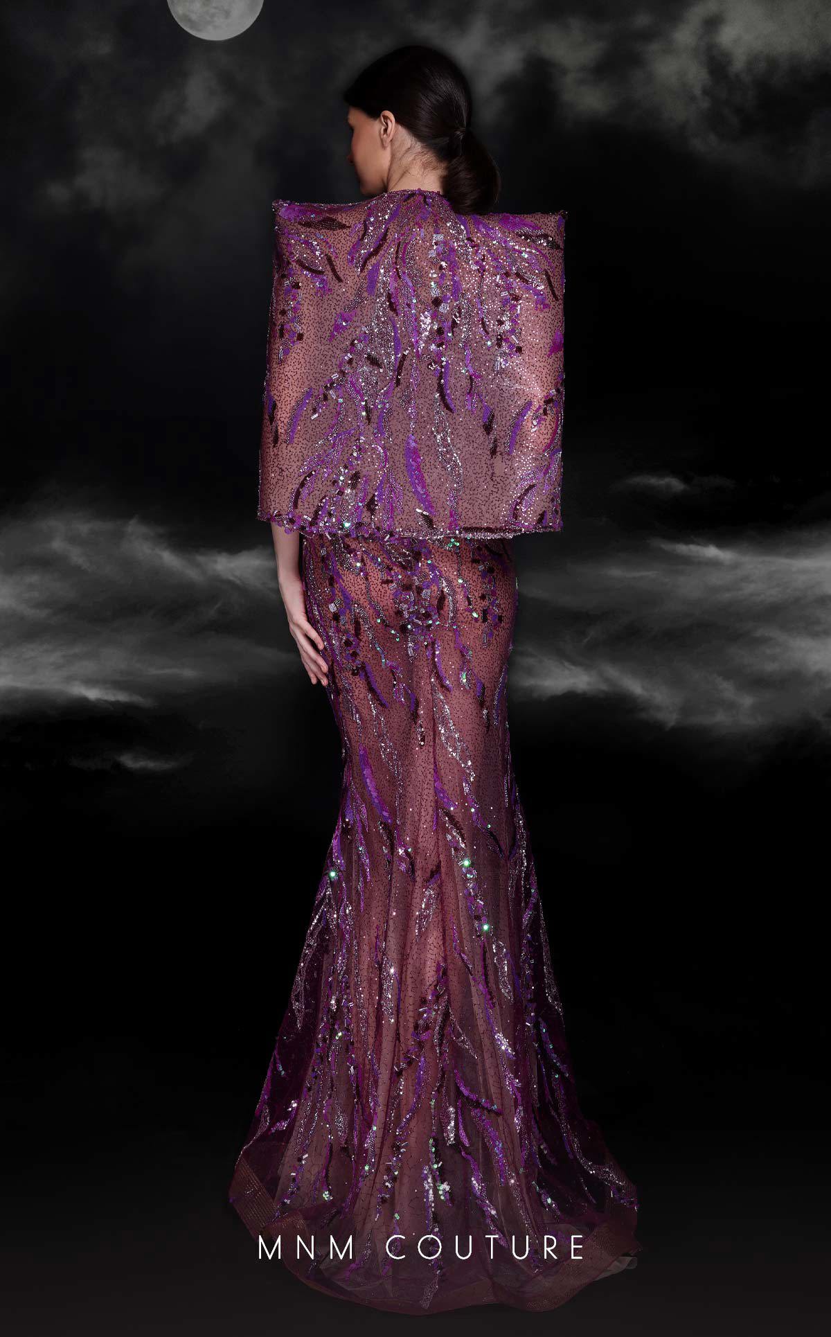 MNM Couture K4101 Long Mermaid Beaded Sequin Evening Formal Dress