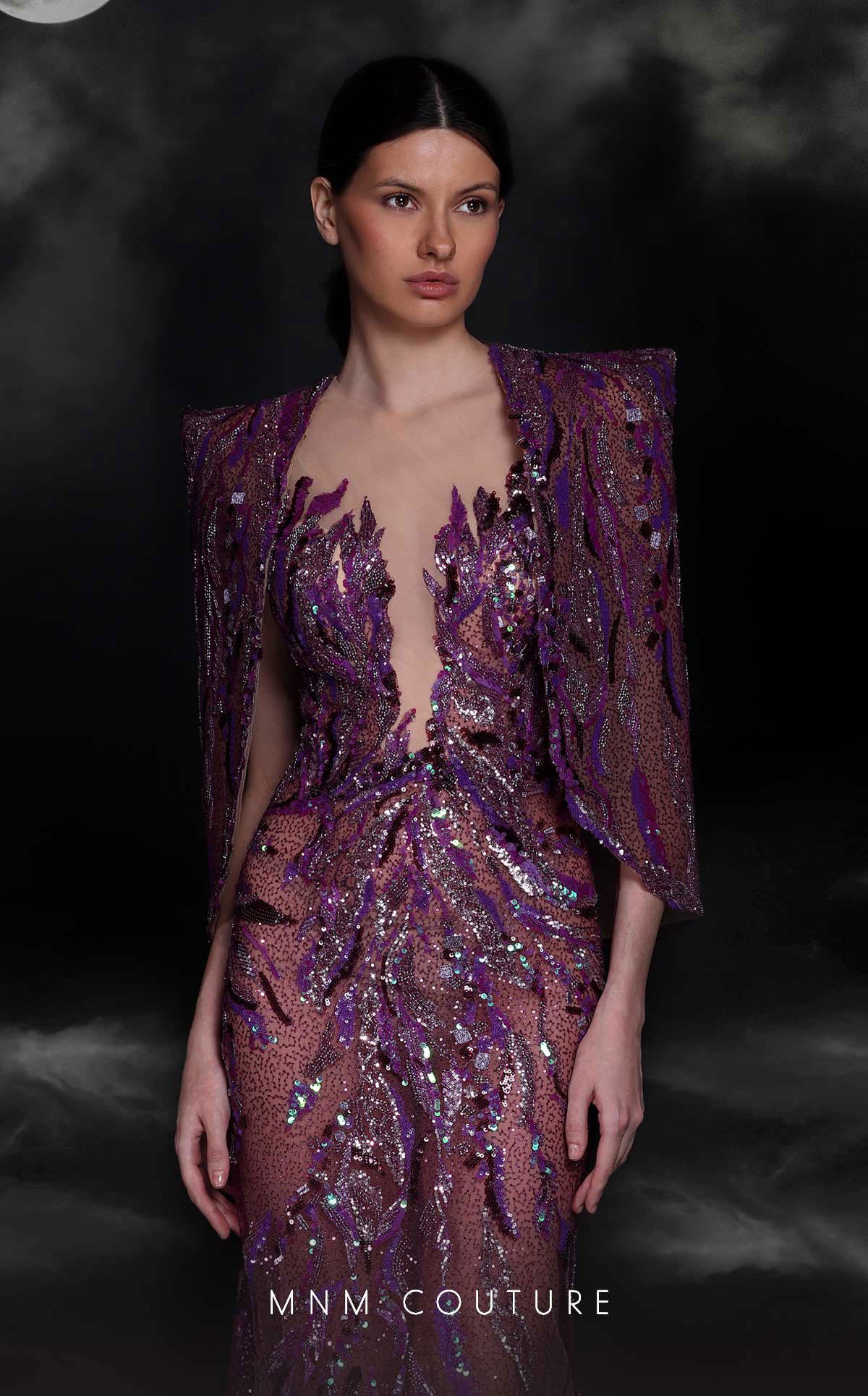 MNM Couture K4101 Long Mermaid Beaded Sequin Evening Formal Dress