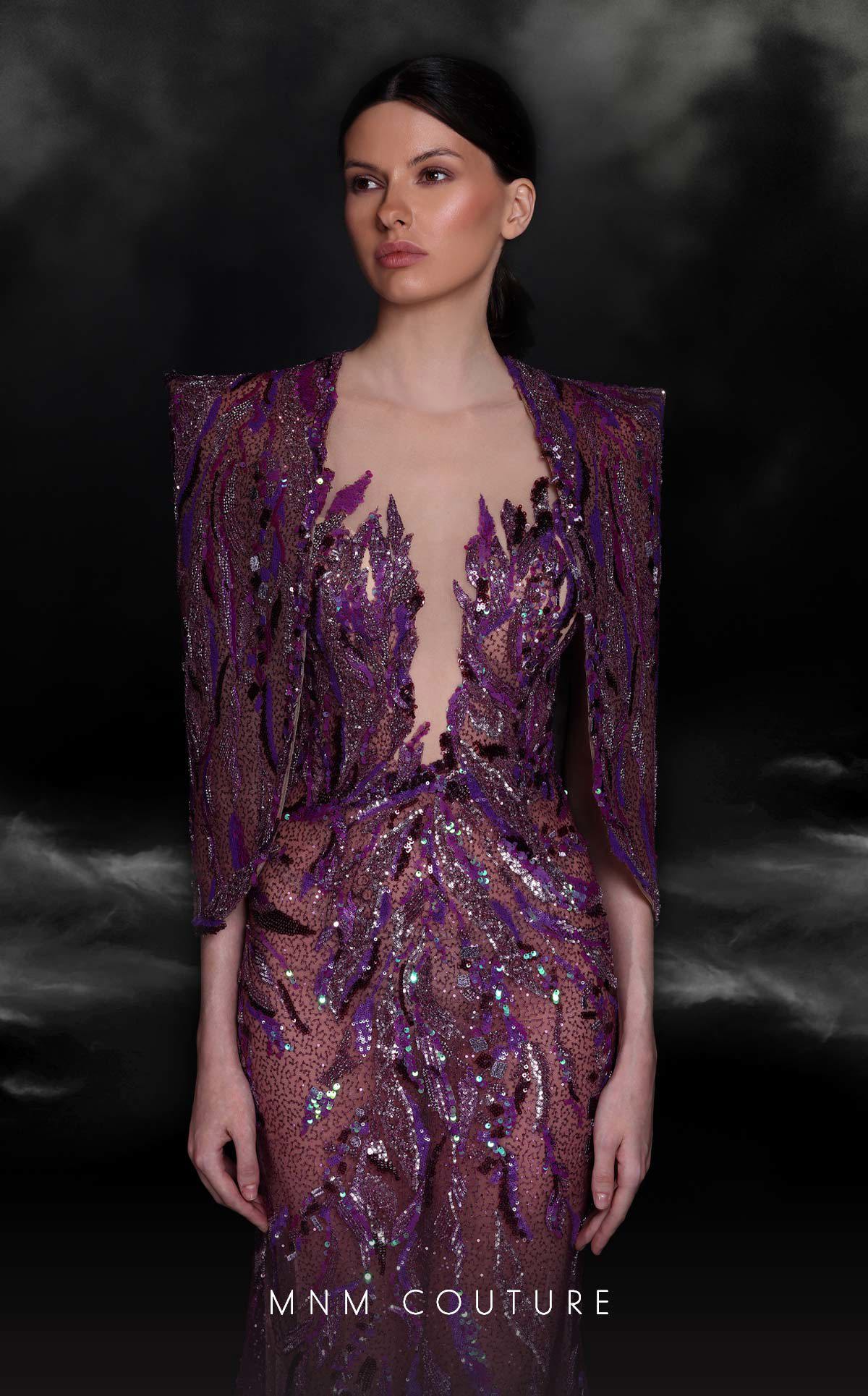 MNM Couture K4101 Long Mermaid Beaded Sequin Evening Formal Dress