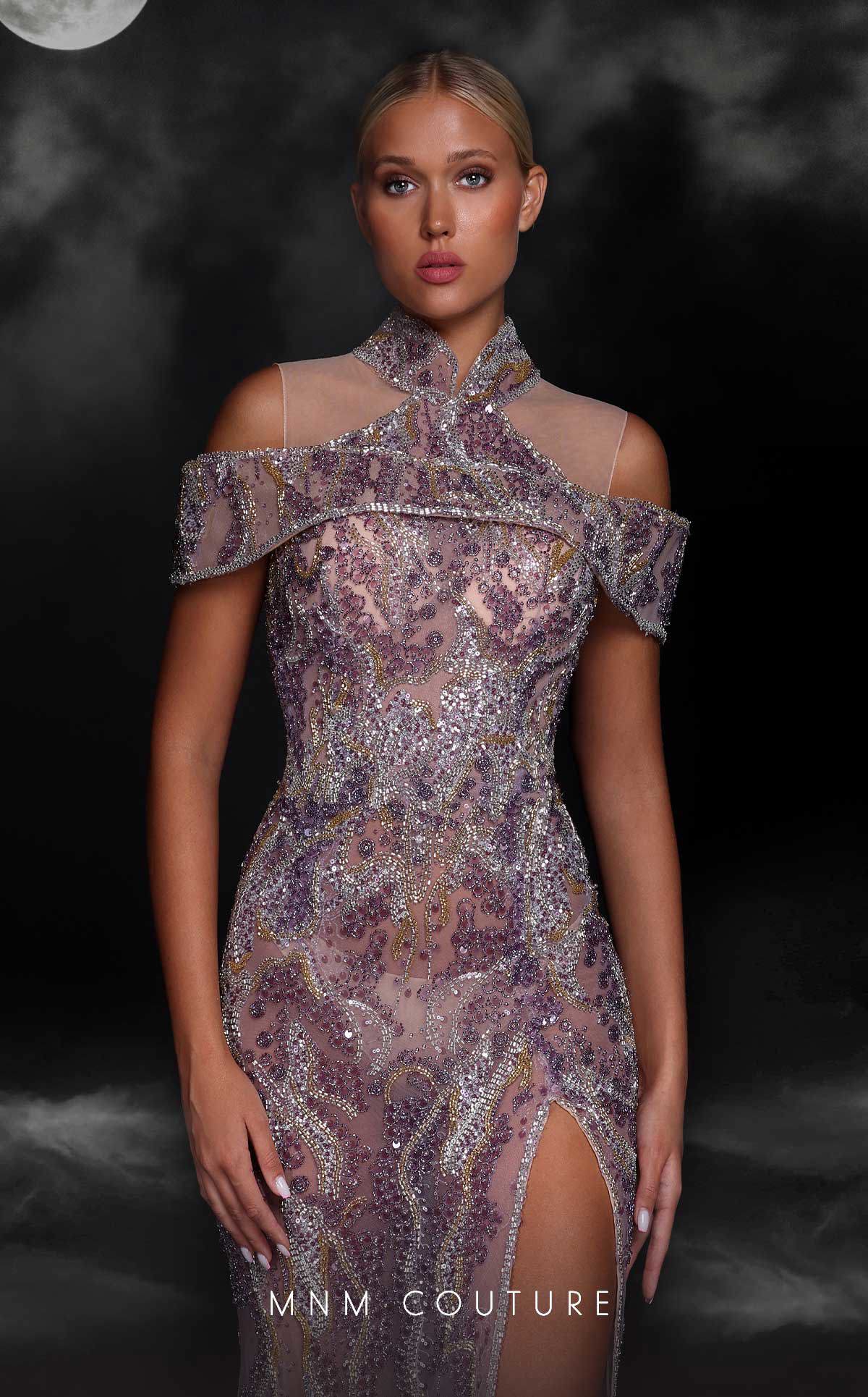 MNM Couture K4103 Beaded Formal Long Fitted Evening Dress