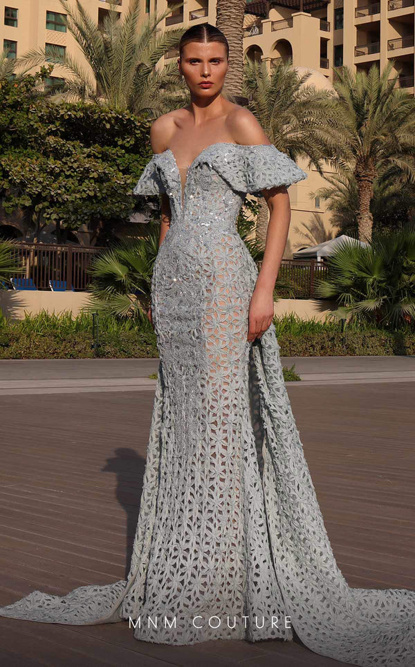 km collections beaded lace dress Beaded Lace Corset Dress XXL / 12 / Blue