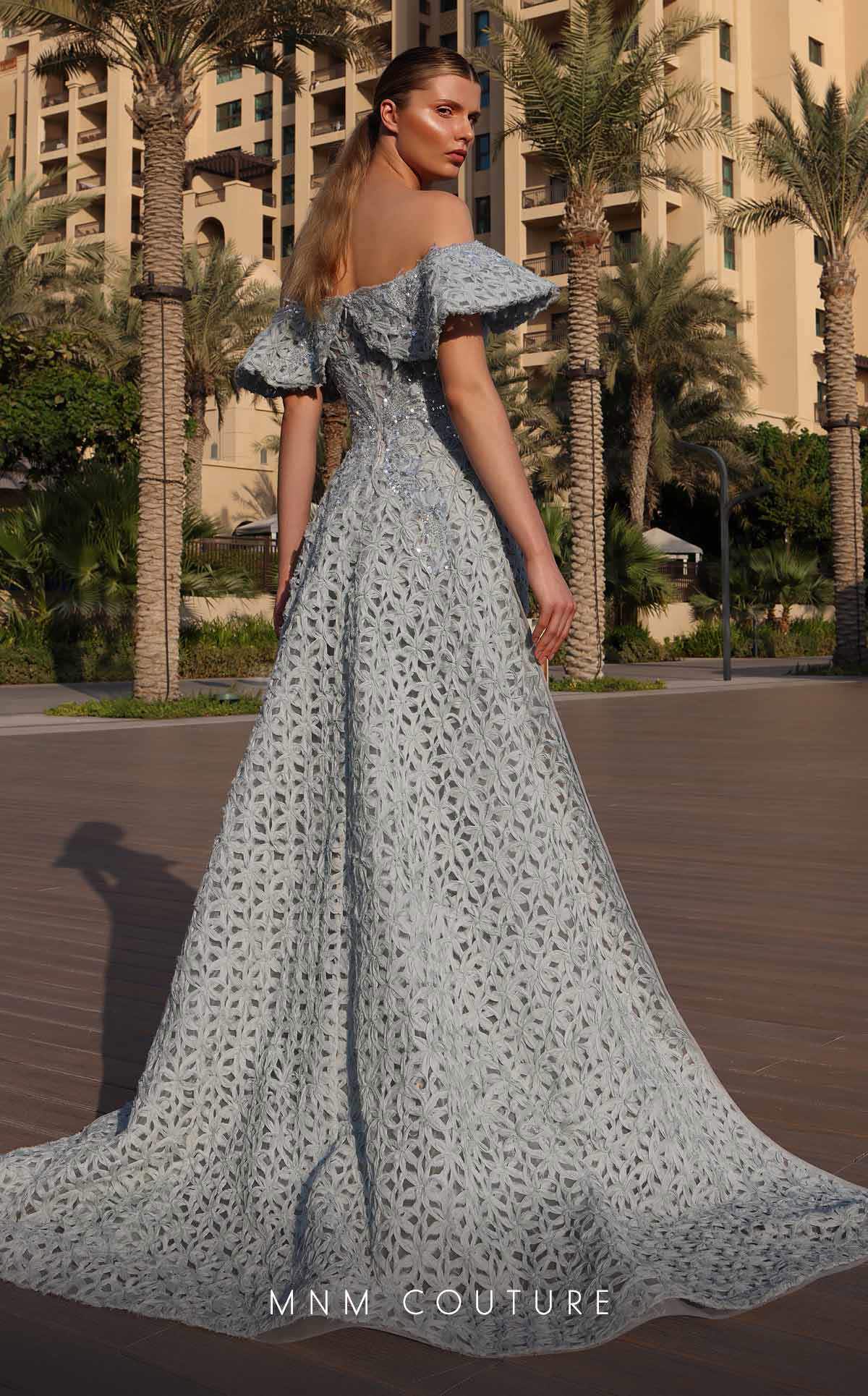 MNM Couture K4133 Beaded Long Formal Lace Evening Prom Dress