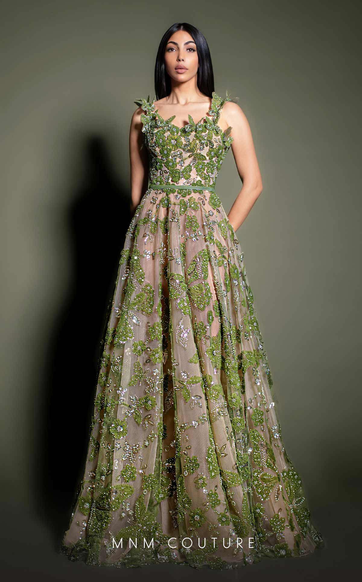 MNM Couture K4199 Beaded Long Formal A Line Prom Dress