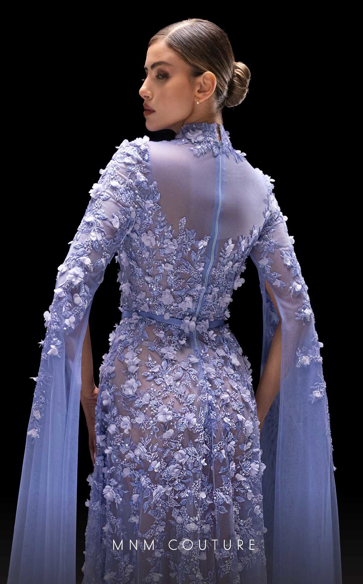 MNM Couture K4236 Long Formal Beaded Applique Evening Dress