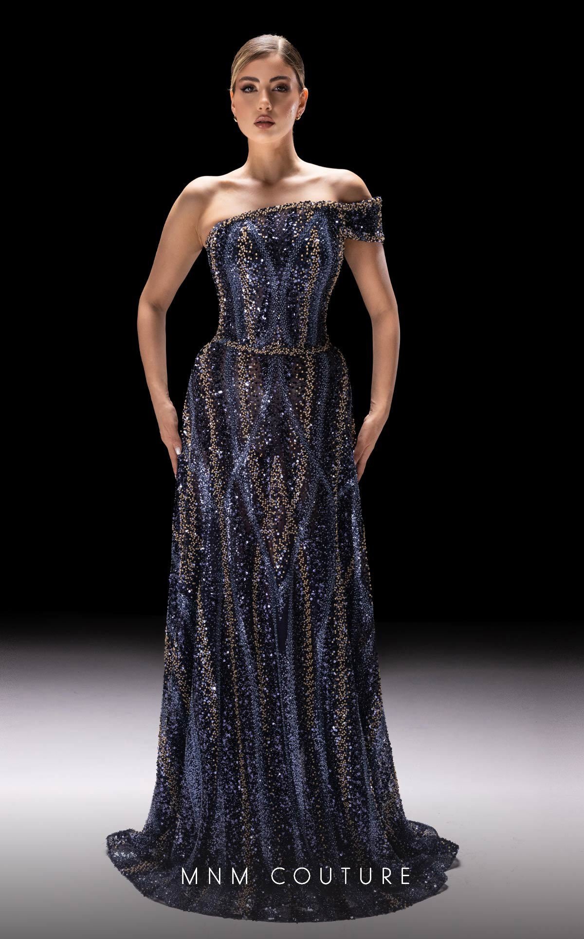 MNM Couture K4240 Long Formal Beaded Sequin Prom Dress