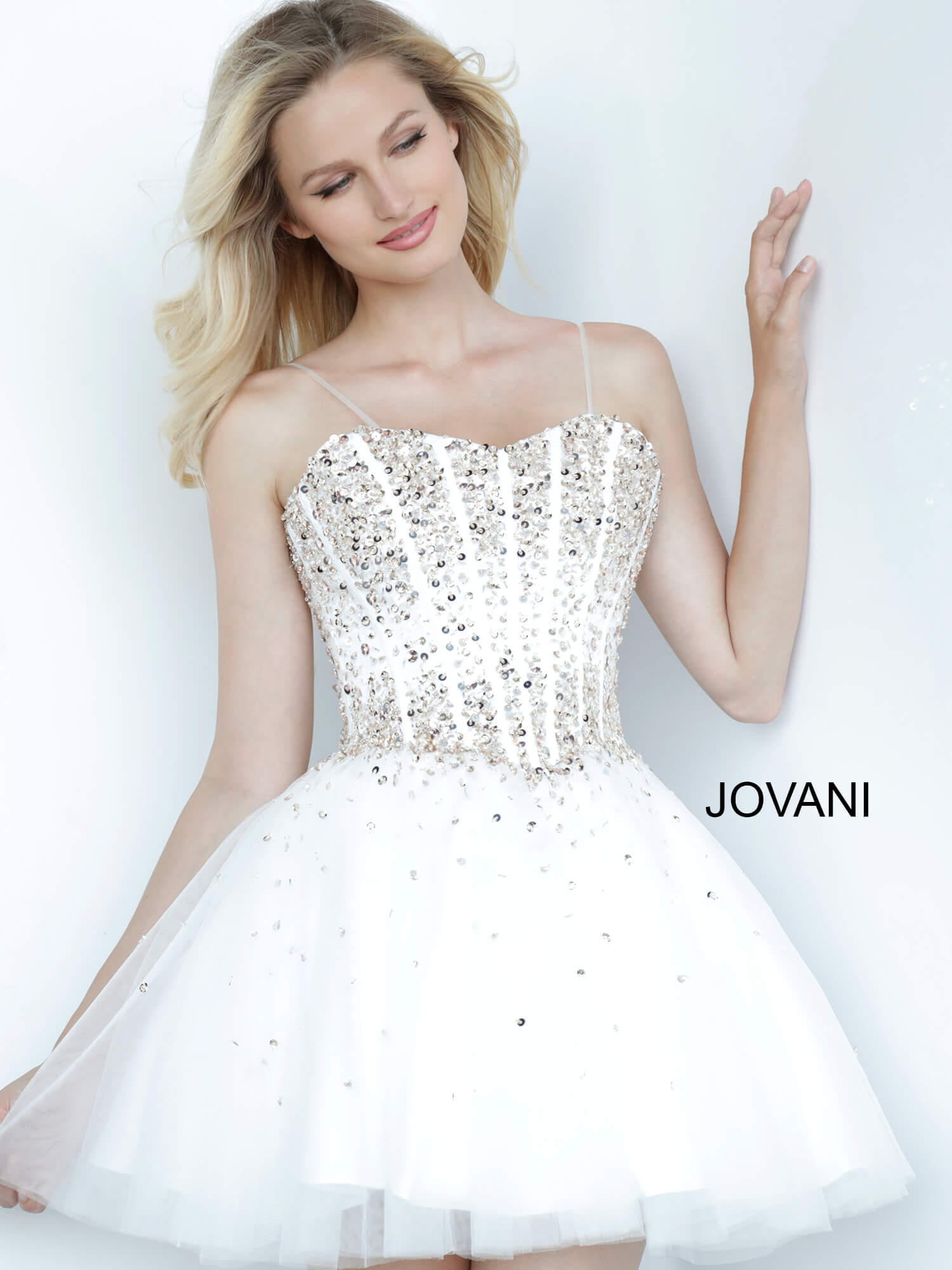 Jovani K62533 Beaded Short Homecoming A Line Girls Dresses