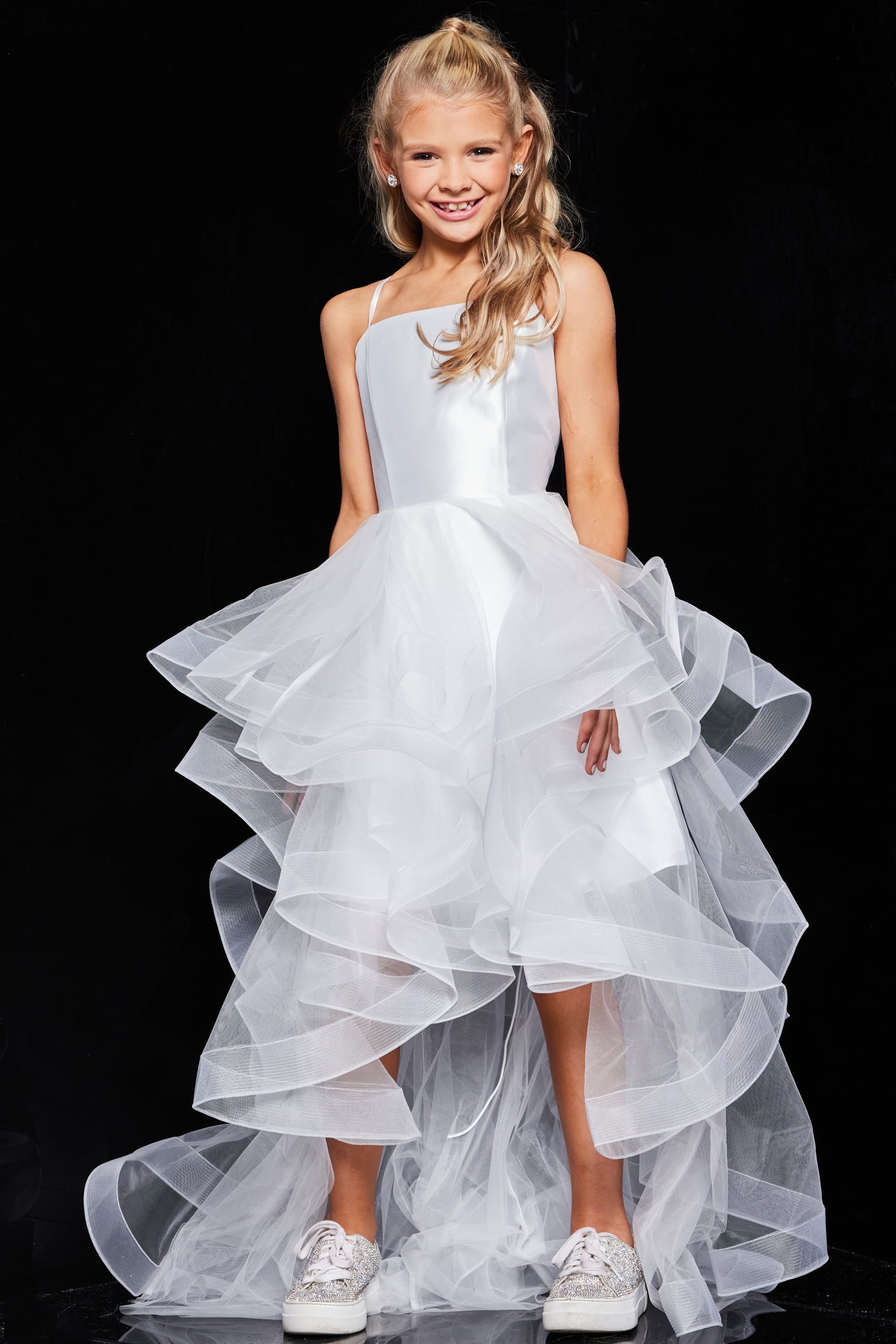 Square Neck High-Low Organza Prom Ball Gown Jovani K66708