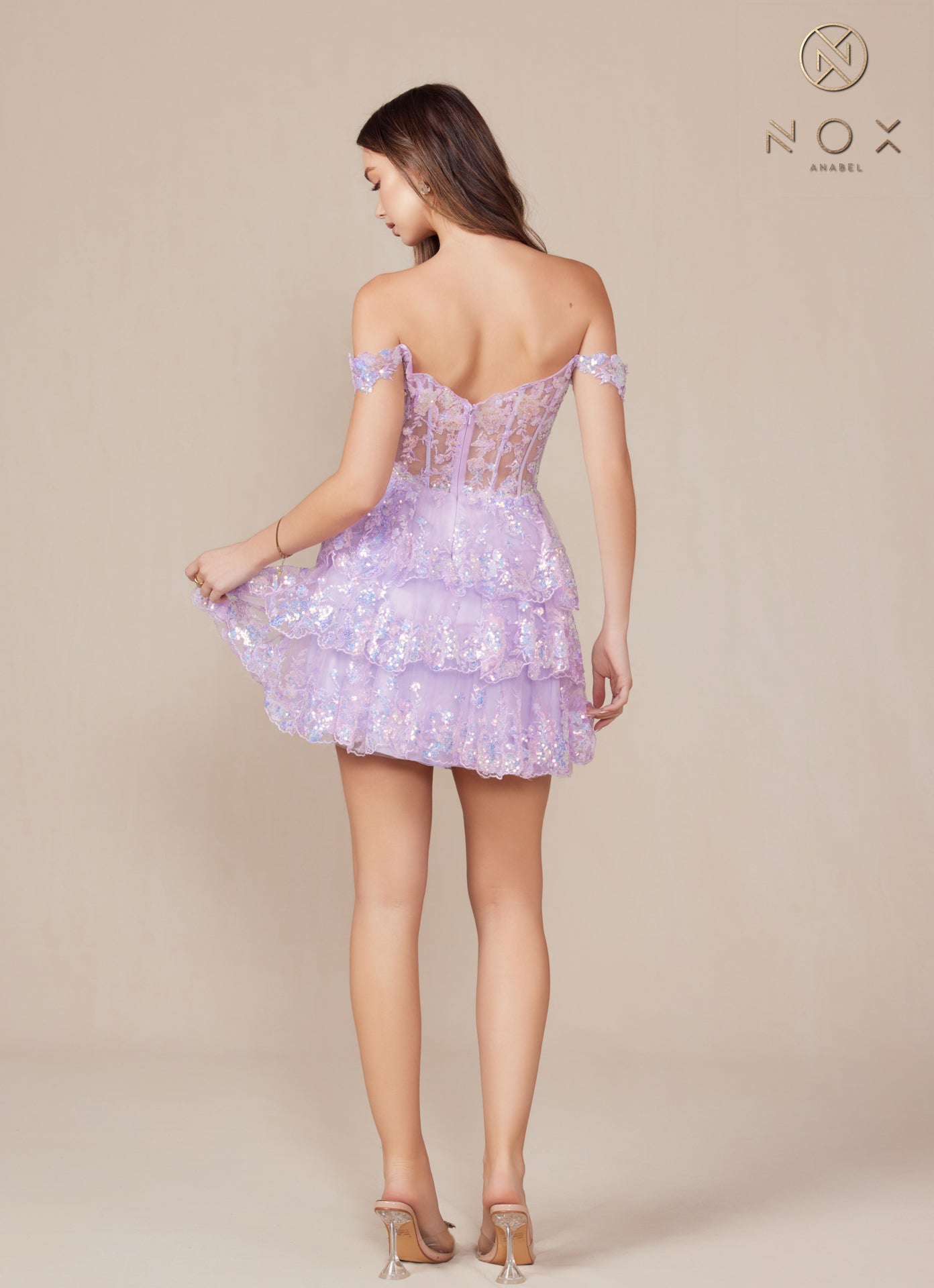 Cocktail Dresses Short A Line Sequin Cocktail Dress Lilac