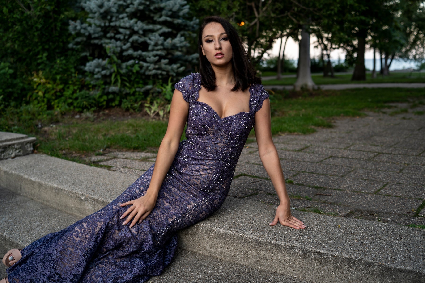 Lara Dresses 33491 Fitted Lace Long Formal Mermaid Evening Dress