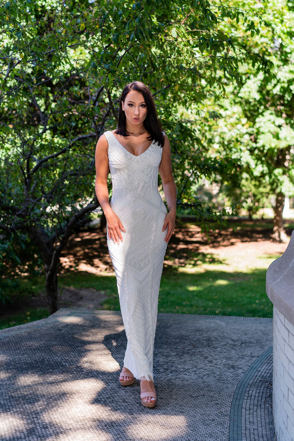 Lara Dresses 51017 Long Simple Wedding Pattern Dress