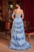 Prom Dresses Long Formal Sequin Evening Prom Gown Blue