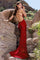 Prom Dresses Fitted Formal Long Beaded Sequin Prom Dress Red