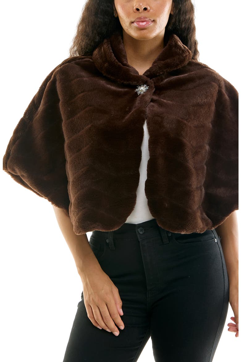 Faux Fur Capelet Bolero Nina Leonard L4451AF